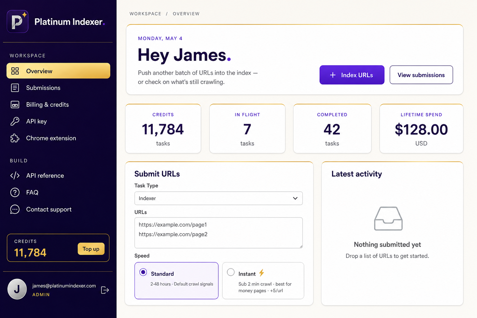 Platinum Indexer Chrome Extension Preview